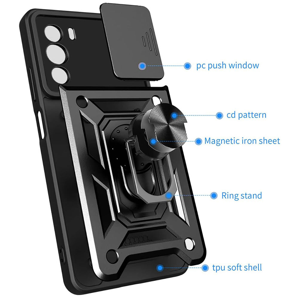 Deksel for Motorola Edge 30, Techsuit, CamShield, Svart