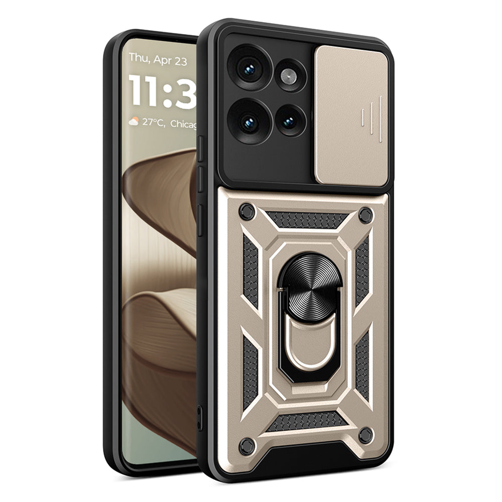 Deksel til Motorola Edge 50 Fusion, Techsuit, CamShield, Gullfarget