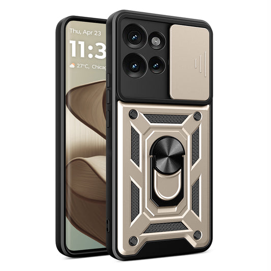 Deksel til Motorola Edge 50 Fusion, Techsuit, CamShield, Gullfarget
