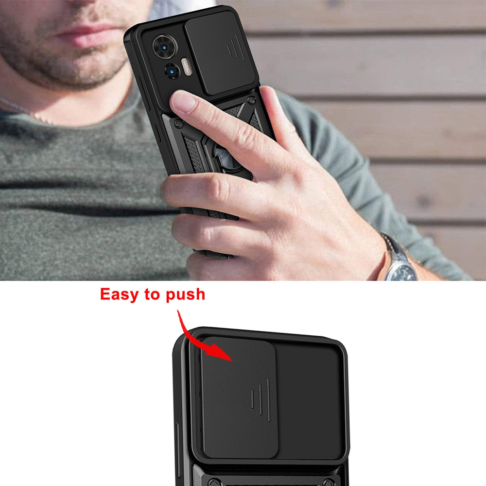Deksel for Motorola Edge 50 Fusion, Techsuit, CamShield, Svart