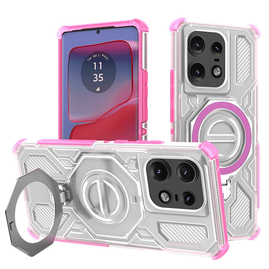 Deksel for Motorola Edge 50 Pro, Techsuit, Carbon Shield Pro, Rosa
