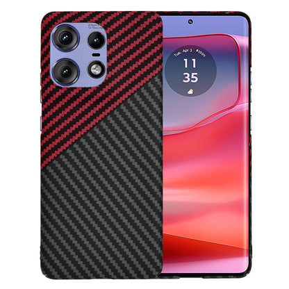 Deksel for Motorola Edge 50 Pro, Techsuit, Carbonite FiberShell, Svart Rød