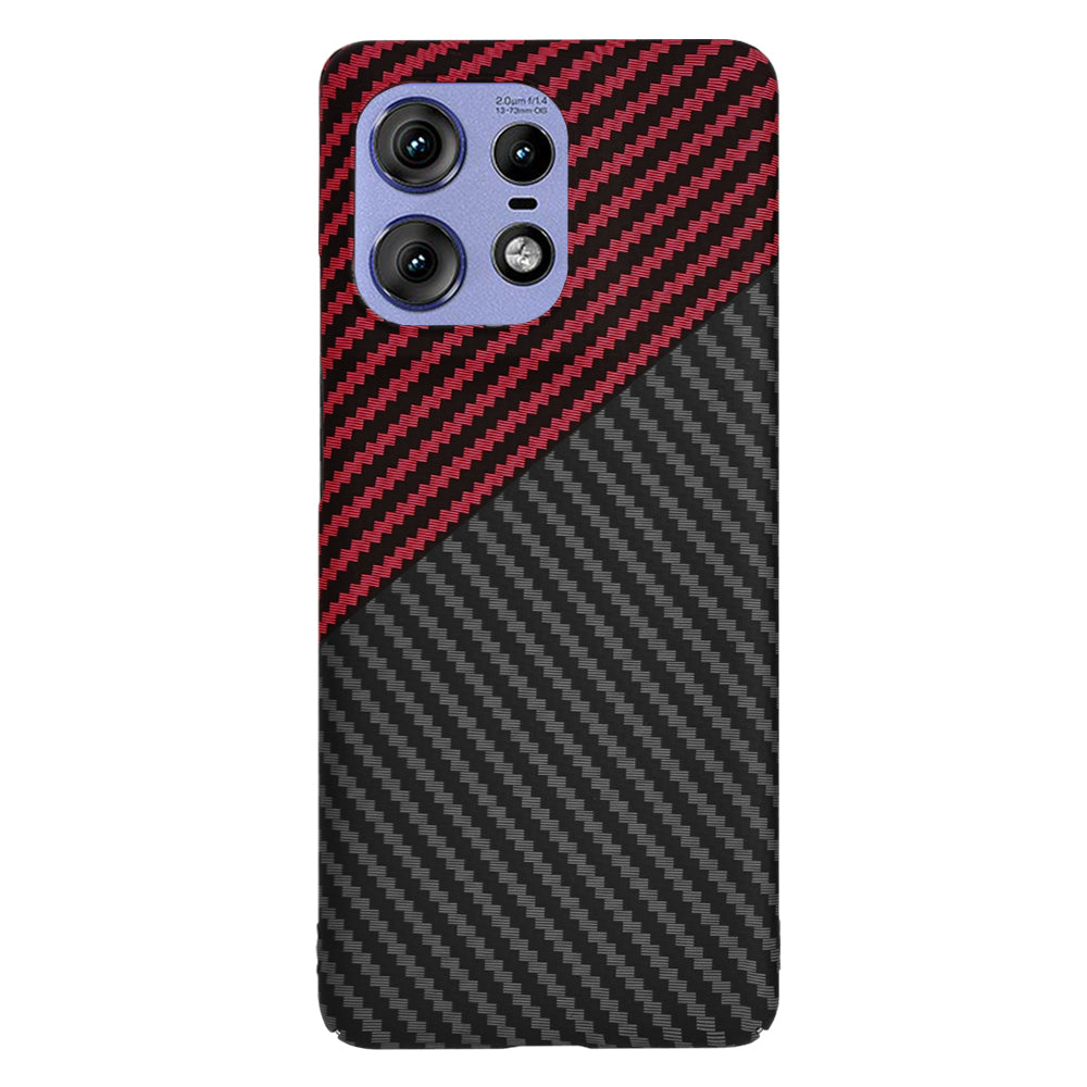 Deksel for Motorola Edge 50 Pro, Techsuit, Carbonite FiberShell, Svart Rød
