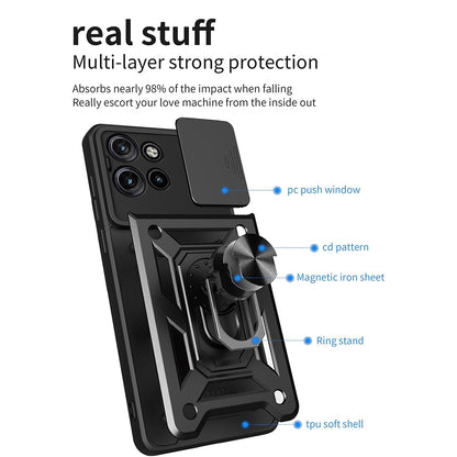 Deksel til Motorola Edge 50, Techsuit, CamShield, Svart