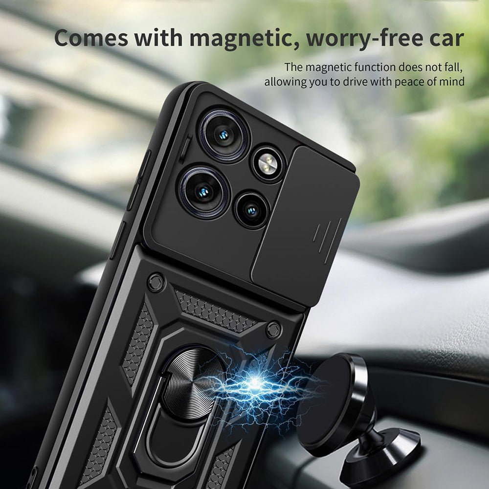 Deksel til Motorola Edge 50, Techsuit, CamShield, Svart