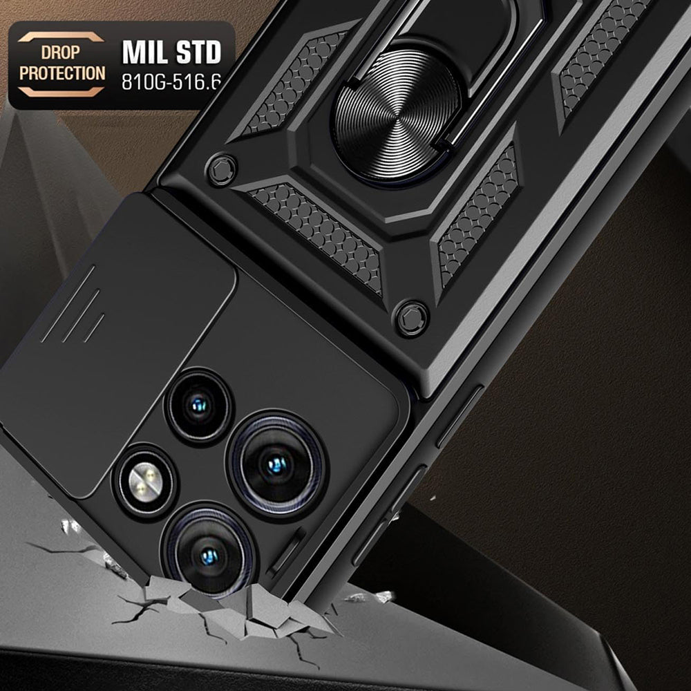 Deksel til Motorola Edge 50, Techsuit, CamShield, Svart