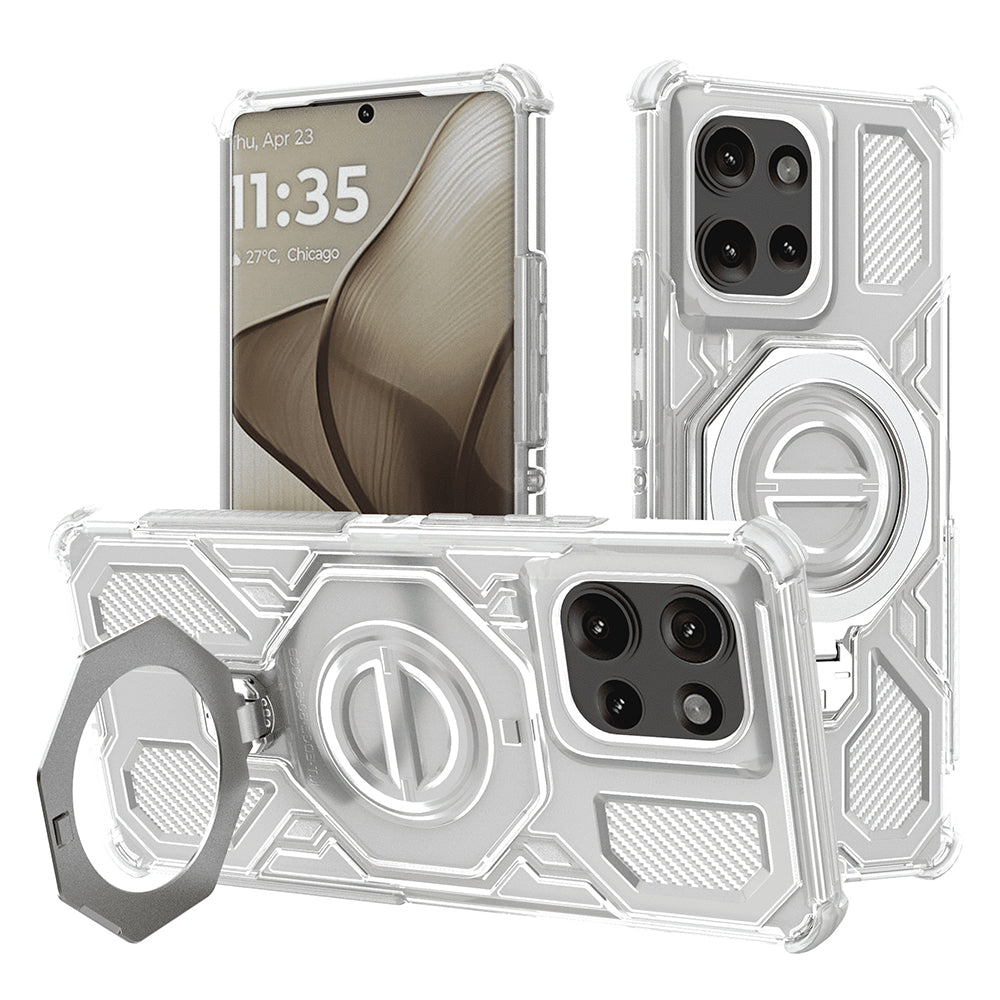 Deksel for Motorola Edge 50, Techsuit, Carbon Shield Pro, Hvit