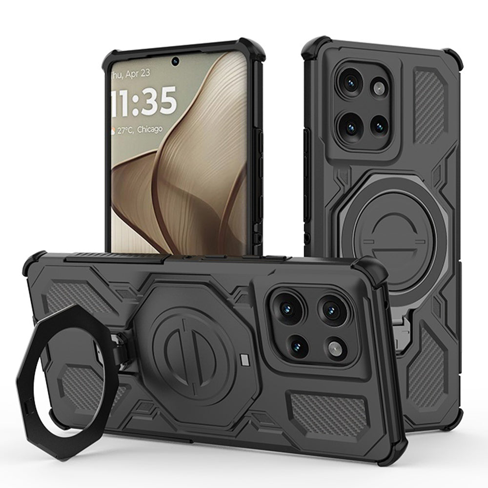 Deksel for Motorola Edge 50, Techsuit, Carbon Shield Pro, Svart