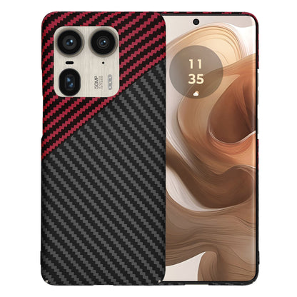 Deksel for Motorola Edge 50 Ultra, Techsuit, Carbonite FiberShell, Svart Rød