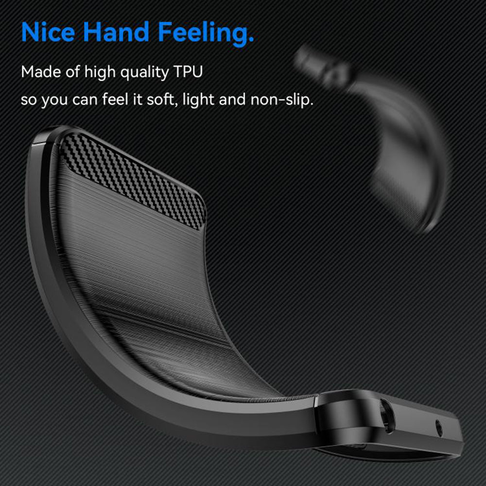 Deksel for Motorola Edge 60 Fusion / Edge 60, Techsuit, Karbon, Svart