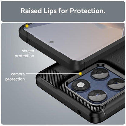 Deksel for Motorola Edge 60 Fusion / Edge 60, Techsuit, Karbon, Svart
