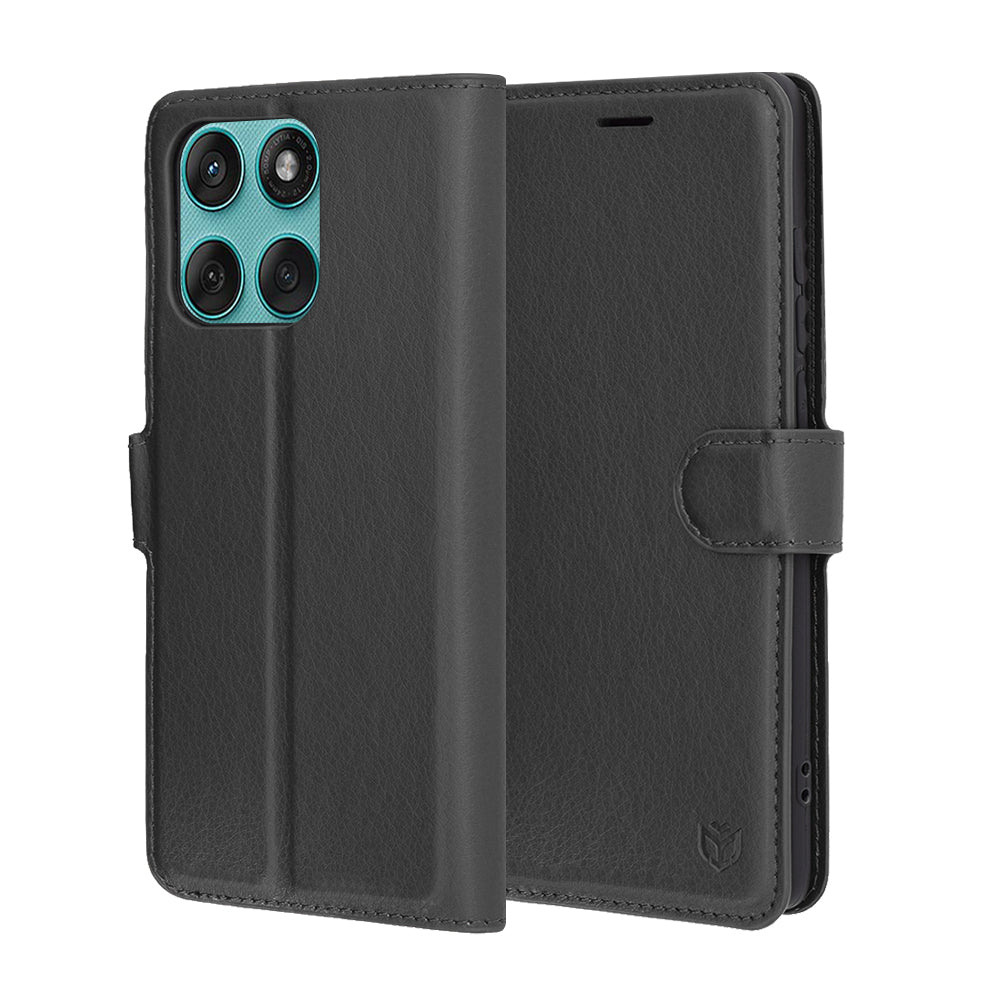 Deksel for Motorola Edge 60 Fusion / Edge 60, Techsuit, Leather Folio, Svart