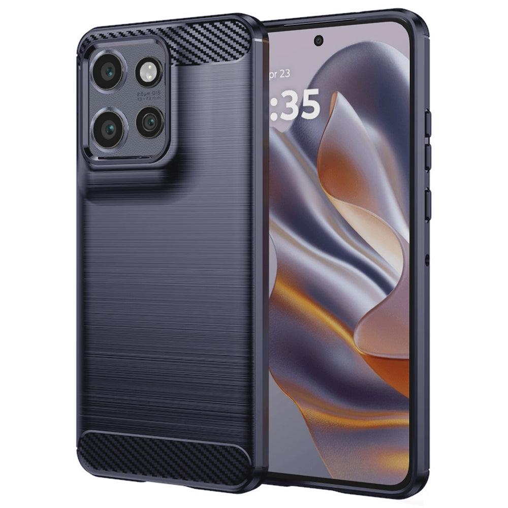 Deksel for Motorola Edge 60 Neo / Edge 50 Neo, Techsuit, Karbon, Blå