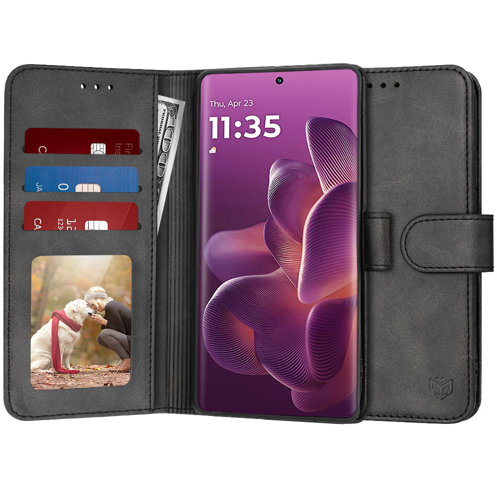 Deksel til Motorola Edge 60 Pro, Techsuit, Diary Book, Svart