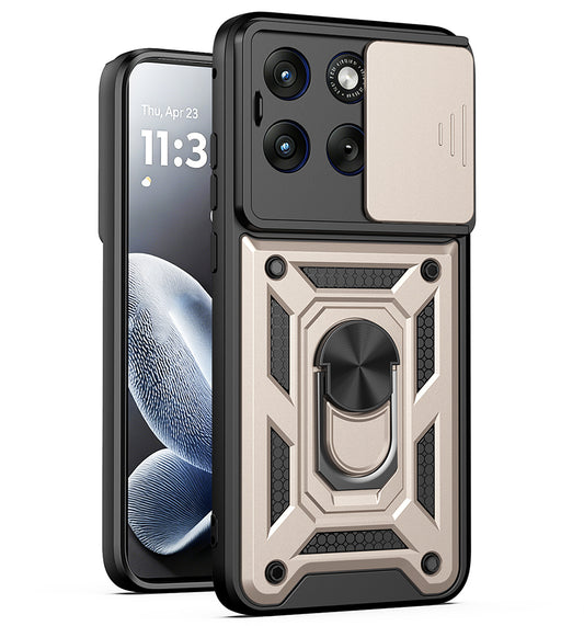 Deksel til Motorola Edge 70 Fusion, Techsuit, CamShield, Gullfarget