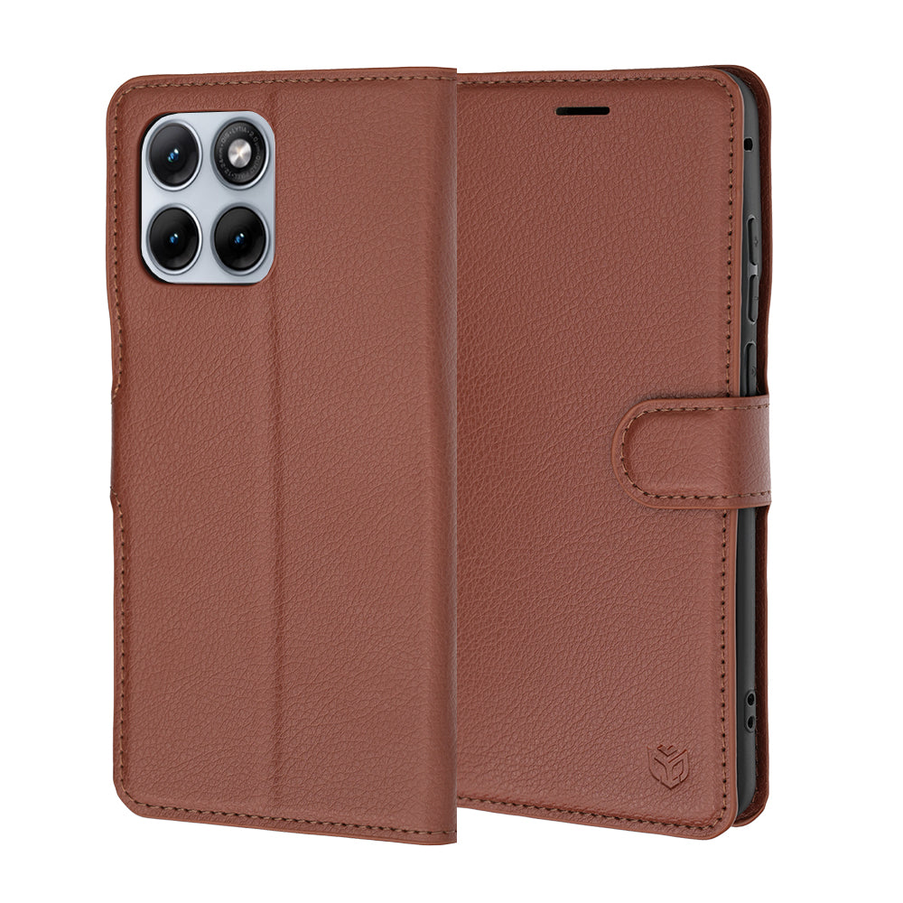 Deksel for Motorola Edge 70 Fusion, Techsuit, Leather Folio, Brun