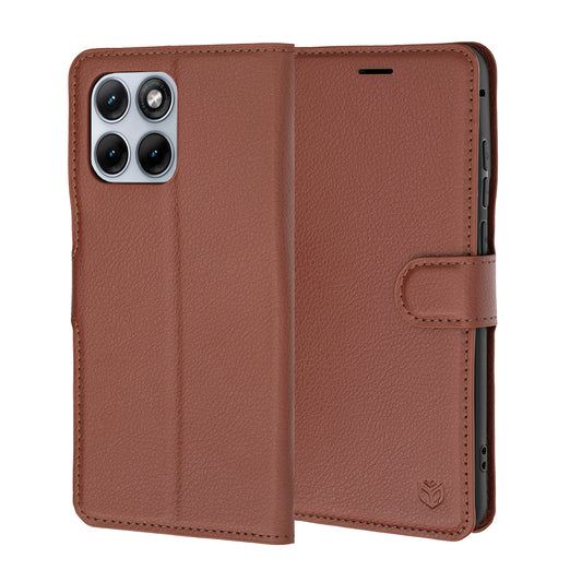 Deksel for Motorola Edge 70 Fusion, Techsuit, Leather Folio, Brun