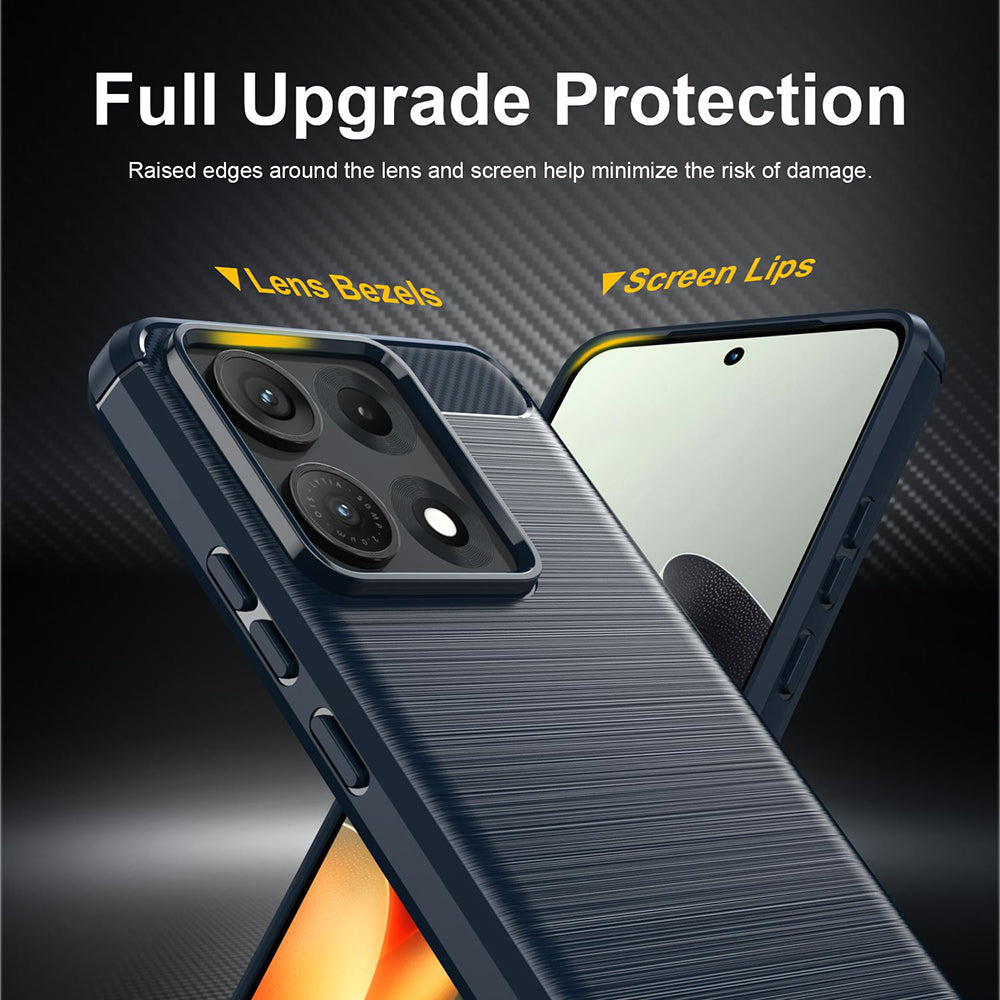 Deksel for Motorola Edge 70 Max, Techsuit, Karbon, Blå