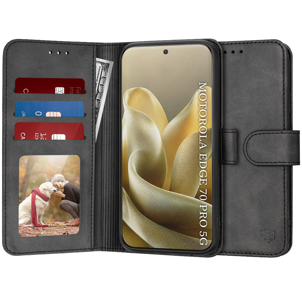Deksel til Motorola Edge 70 Pro, Techsuit, Diary Book, Svart