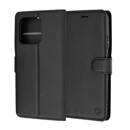 Deksel for Motorola Edge 70 Pro, Techsuit, Leather Folio, Svart