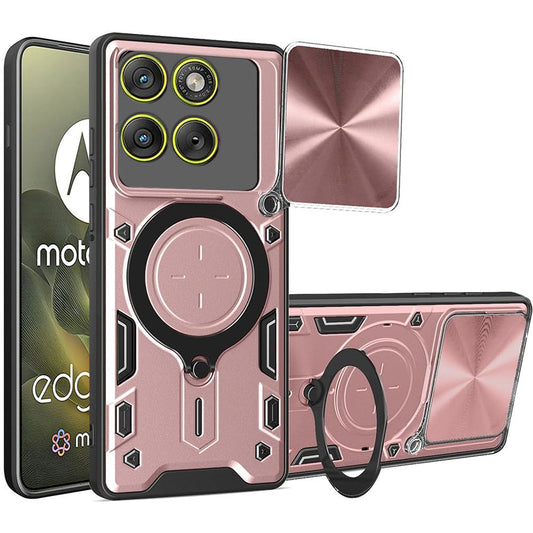 Deksel for Motorola Edge 70, Techsuit, CamGuard Pro, Roségull