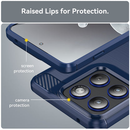 Deksel for Motorola Edge 70, Techsuit, Karbon, Blå