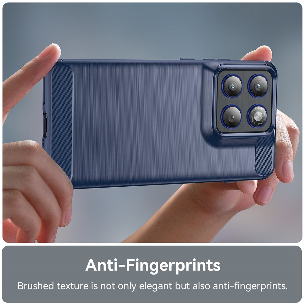 Deksel for Motorola Edge 70, Techsuit, Karbon, Blå