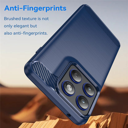 Deksel for Motorola Edge 70, Techsuit, Karbon, Blå