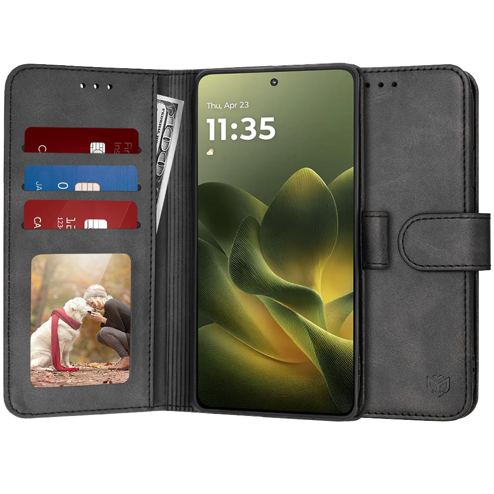 Deksel for Motorola Edge 70, Techsuit, Diary Book, Svart