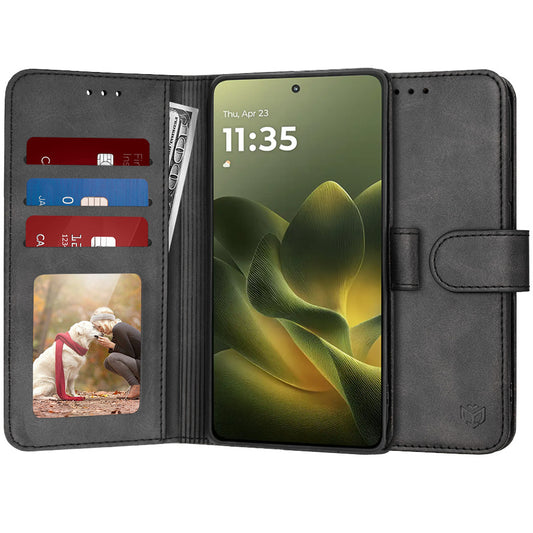 Deksel for Motorola Edge 70, Techsuit, Diary Book, Svart