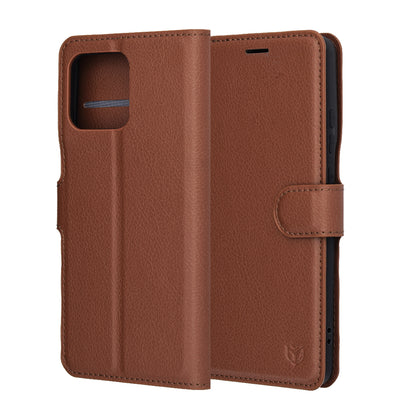Deksel for Motorola Edge 70, Techsuit, Leather Folio, Brun