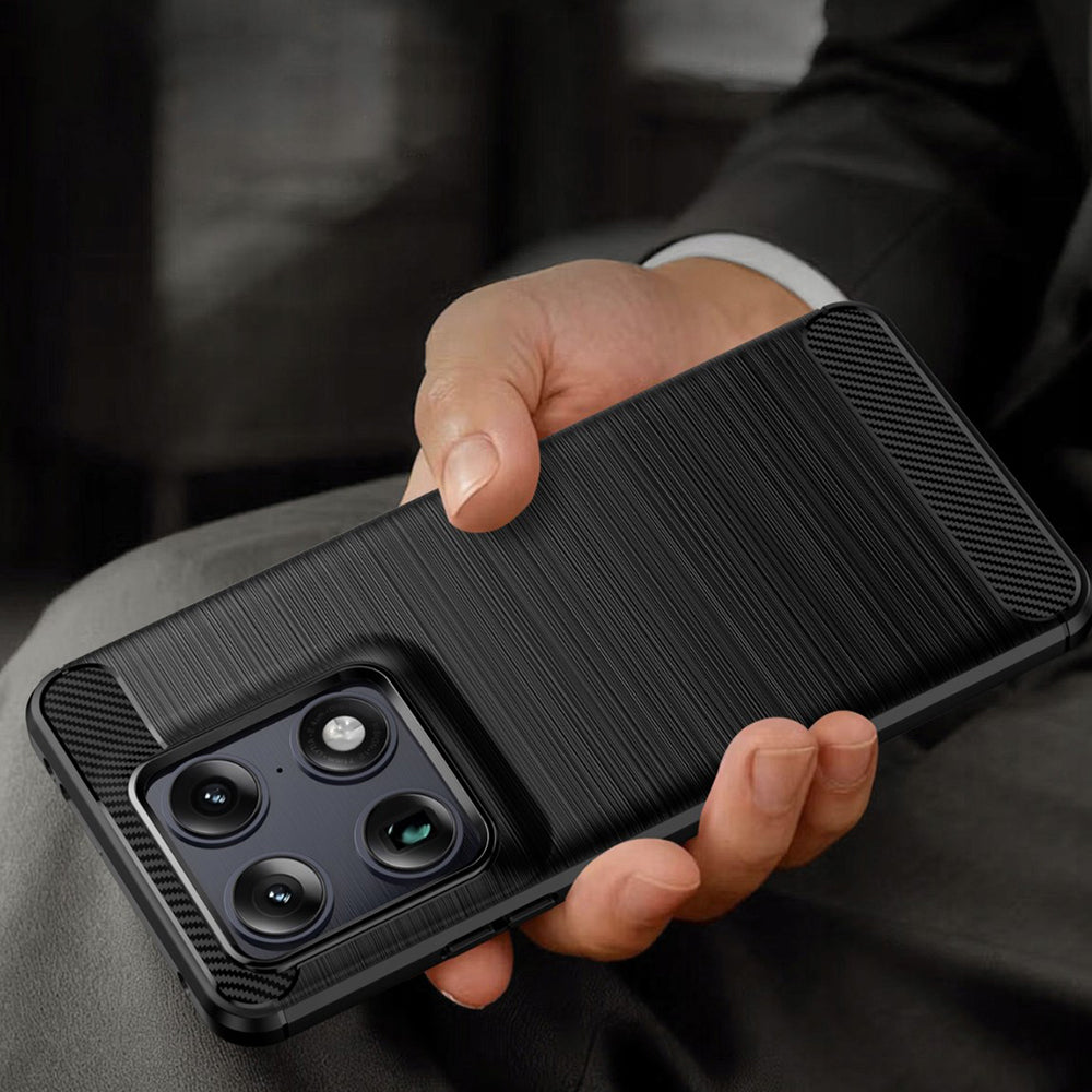 Deksel for Motorola Edge 70 Ultra / Signature, Techsuit, Karbon, Svart