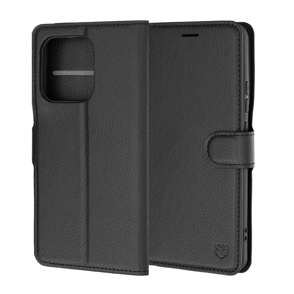 Deksel for Motorola Edge 70 Ultra / Signature, Techsuit, Leather Folio, Svart