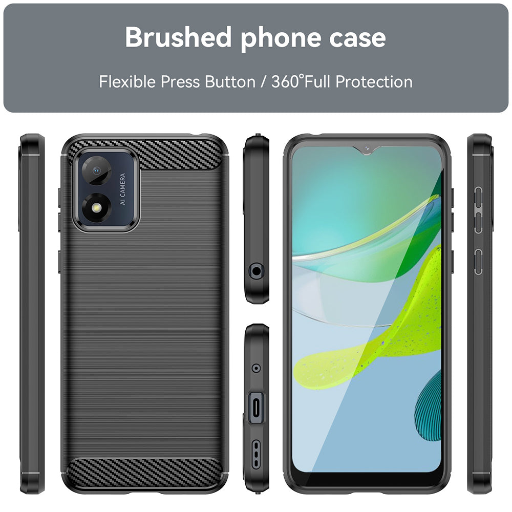 Deksel for Motorola Moto E13, Techsuit, Karbon, Svart
