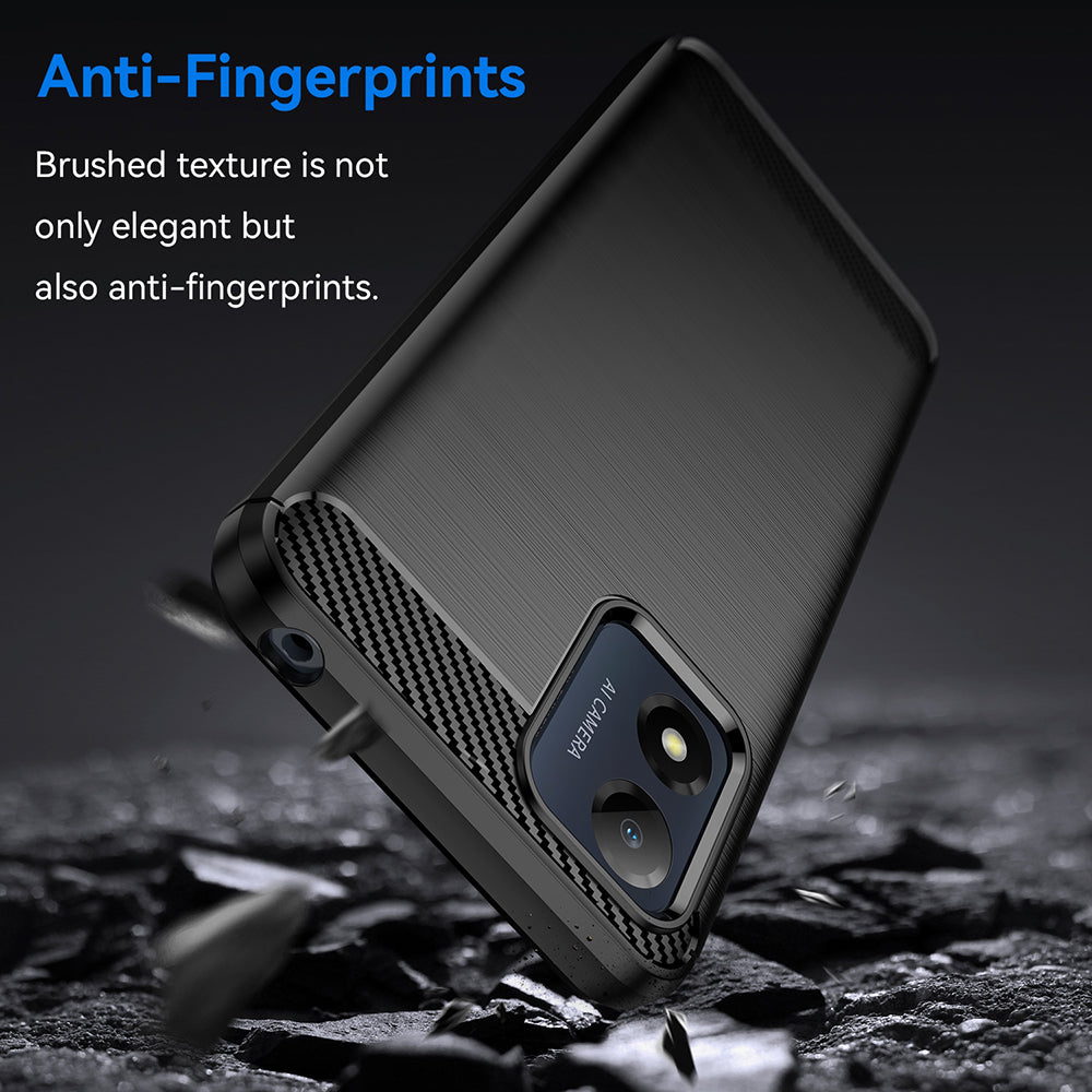 Deksel for Motorola Moto E13, Techsuit, Karbon, Svart