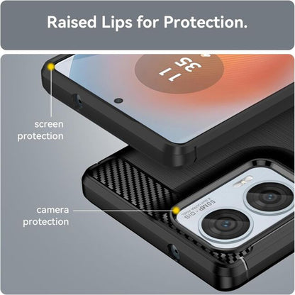 Deksel for Motorola Moto E15 / G05, Techsuit, Karbon, Svart
