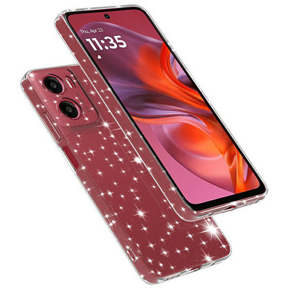 Deksel til Motorola Moto E15 / G05, Techsuit, SparkleSkin, Transparent