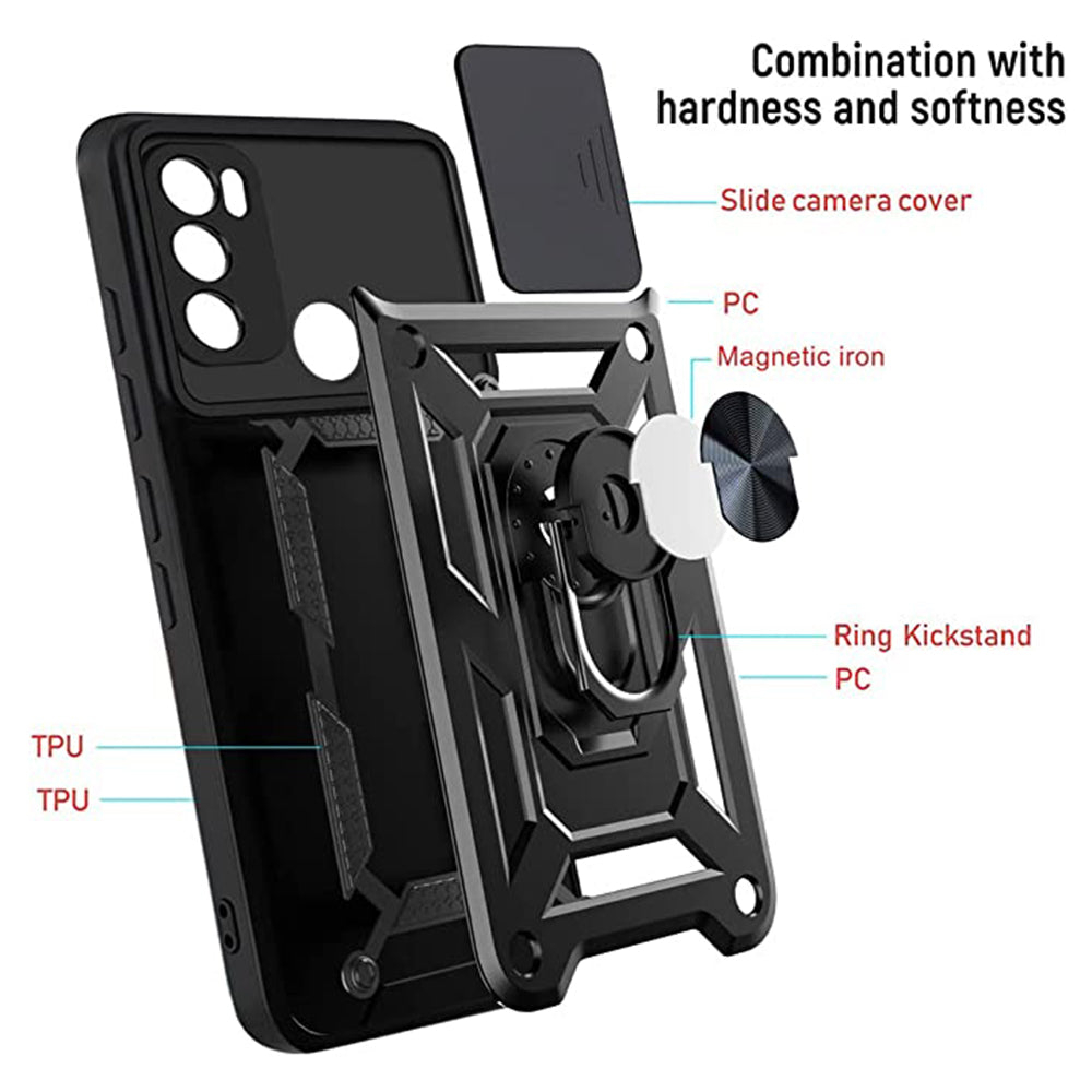 Deksel for Motorola Moto E40 / E30 / E20, Techsuit, CamShield, Svart