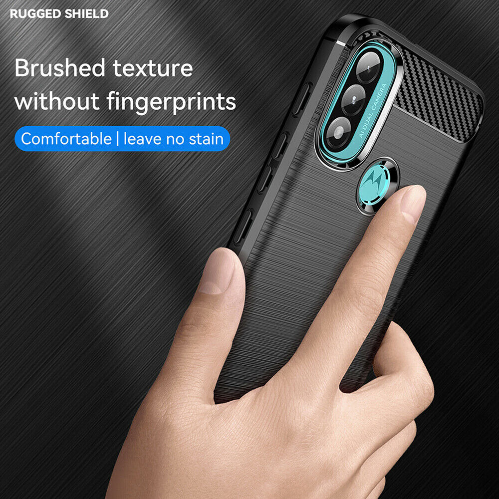 Deksel til Motorola Moto E40 / E30 / E20, Techsuit, Karbon, Svart