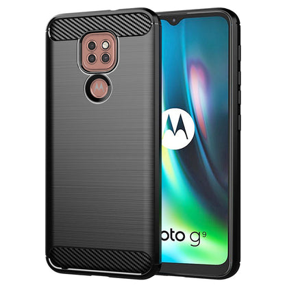 Deksel til Motorola Moto E7 Plus / G9 Play, Techsuit, Karbon, Svart