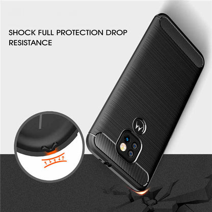 Deksel til Motorola Moto E7 Plus / G9 Play, Techsuit, Karbon, Svart
