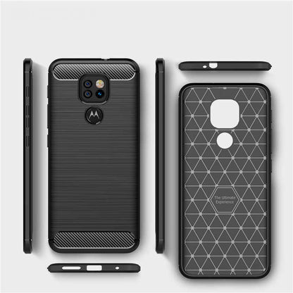 Deksel til Motorola Moto E7 Plus / G9 Play, Techsuit, Karbon, Svart