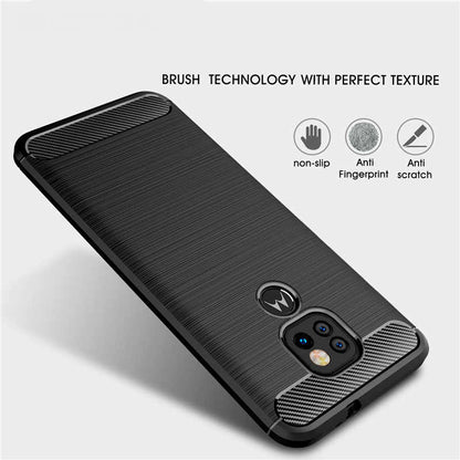 Deksel til Motorola Moto E7 Plus / G9 Play, Techsuit, Karbon, Svart