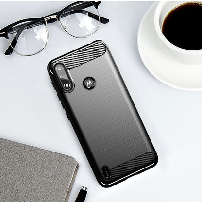 Deksel til Motorola Moto E7i Power / E7 Power, Techsuit, Karbon, Svart