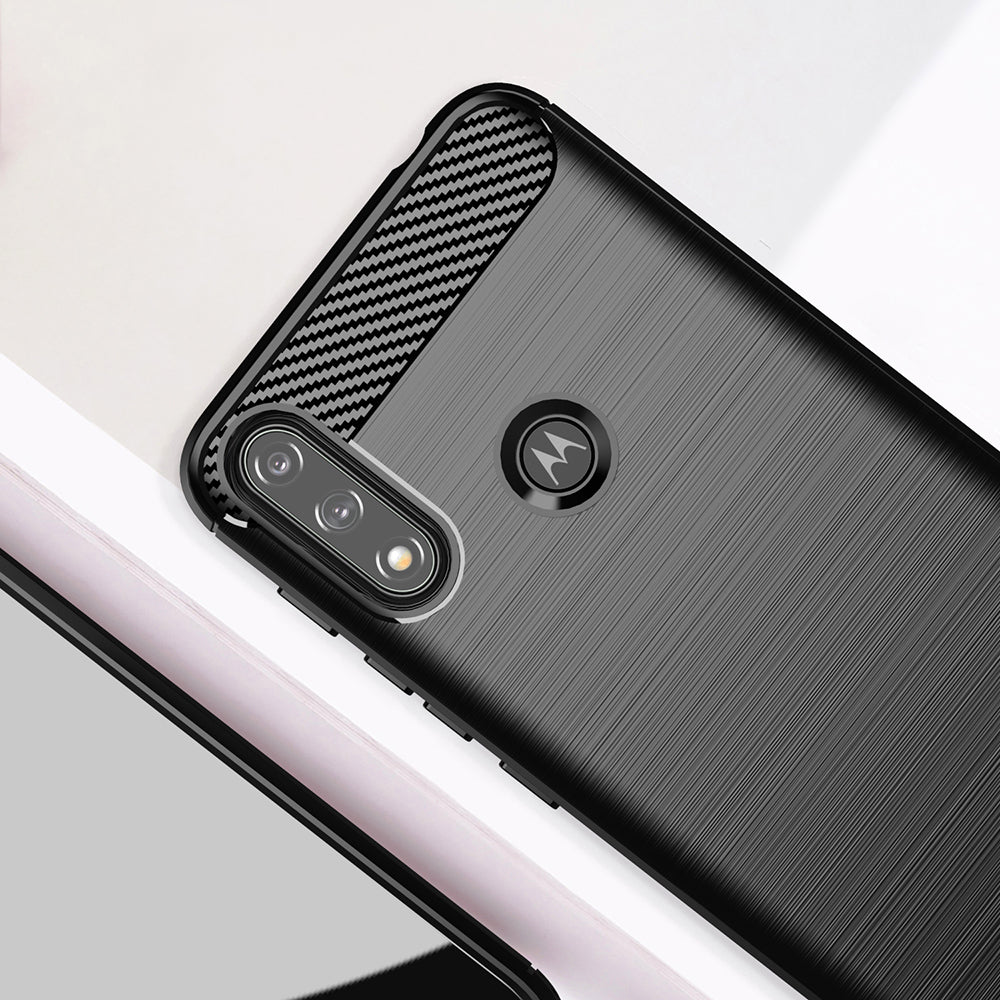 Deksel til Motorola Moto E7i Power / E7 Power, Techsuit, Karbon, Svart