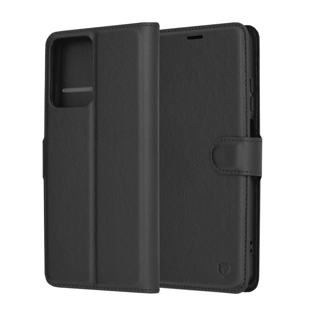 Deksel for Motorola Moto G04s / E14 / G04 / G24, Techsuit, Leather Folio, Svart