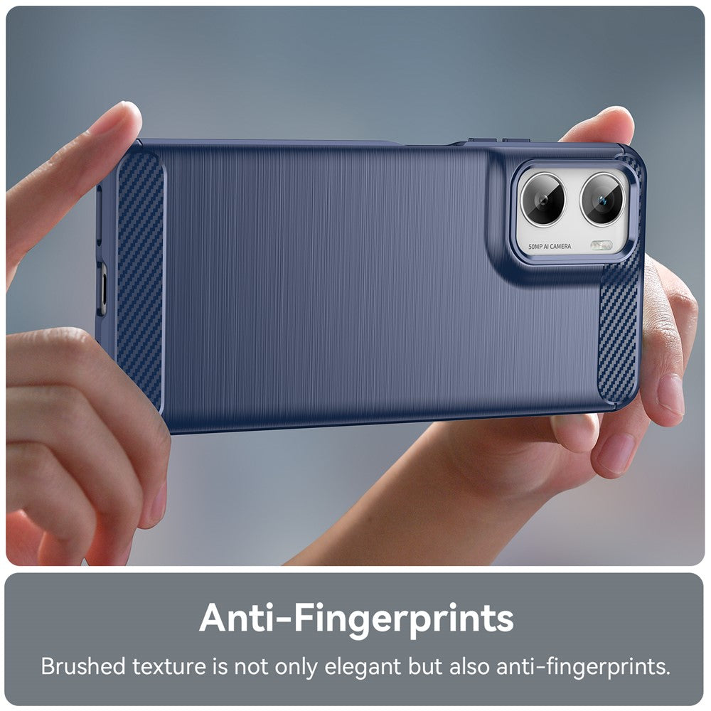 Deksel for Motorola Moto G06 Power / G06, Techsuit, Karbon, Blå