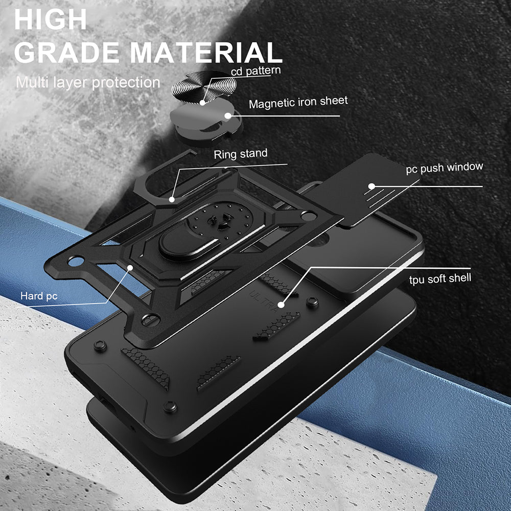 Deksel for Motorola Moto G06, Techsuit, CamShield, Svart