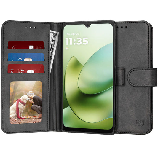 Deksel for Motorola Moto G06, Techsuit, Diary Book, svart