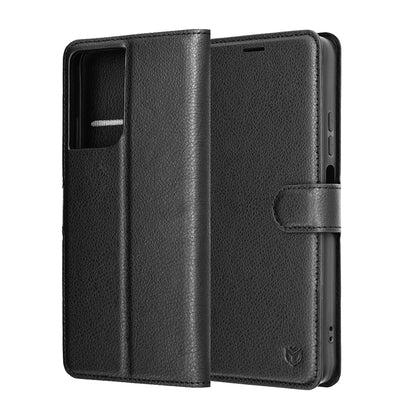Deksel for Motorola Moto G06, Techsuit, Leather Folio, Svart
